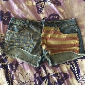 American Flag Frayed Shorts